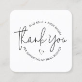 Modernes Minimalistisches Dankeschön für Ihr klein Quadratische Visitenkarte (Vorderseite)