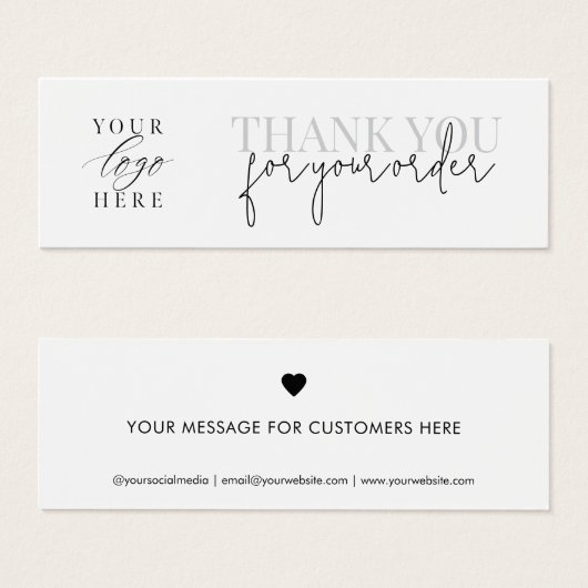 Modernes Minimalistisches Dankeschön für Ihre Best (Vorne & Hinten)