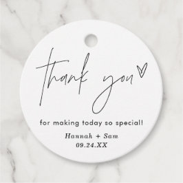 Modernes Minimalistisches Dankeschön für Tags Wedd Geschenkanhänger