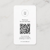 Modernes Minimalistisches Dankeschön Review Visitenkarte (Vorderseite)