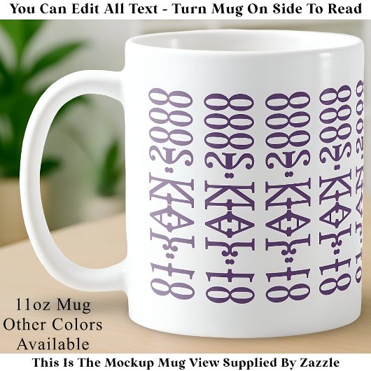 Modernes minimalistisches Datum Versteckte Nachric Kaffeetasse