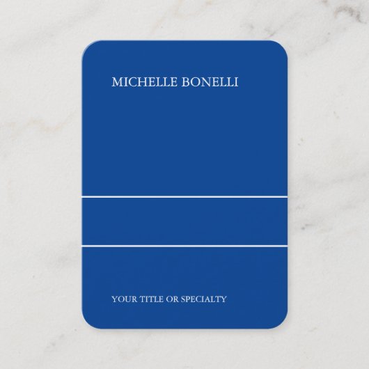 Modernes Minimalistisches Deep Blue Color Trendy Visitenkarte (Vorderseite)