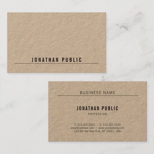 Modernes Minimalistisches Design Beruflich modern Visitenkarte (Vorne/Hinten)