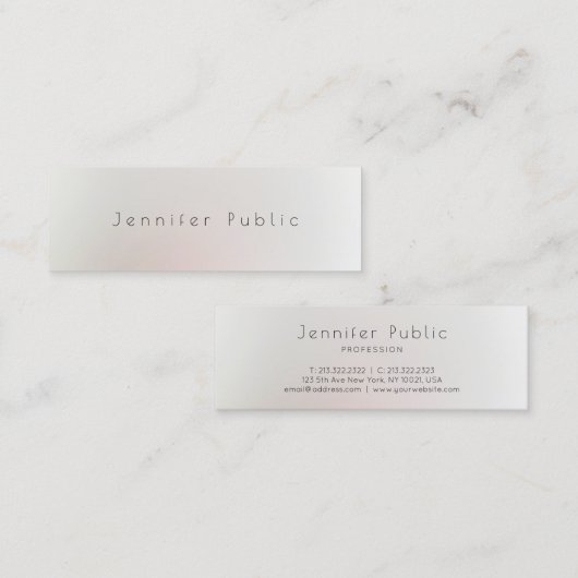 Modernes Minimalistisches Design Beruflich Schlich Mini Visitenkarte (Vorne/Hinten)