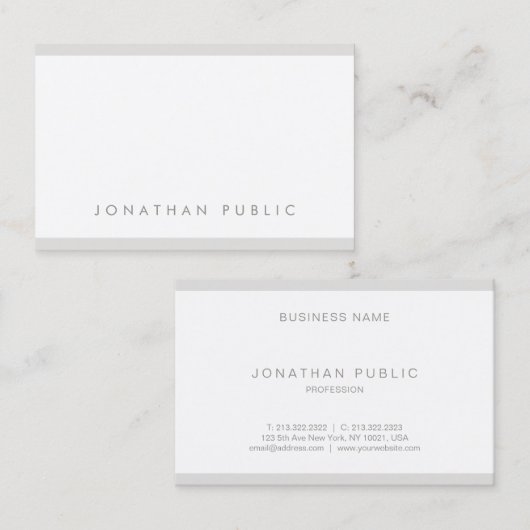 Modernes Minimalistisches Design Einfach Elegantes Visitenkarte (Vorne/Hinten)