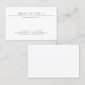 Modernes Minimalistisches Design Elegant Beruflich Visitenkarte (Vorne/Hinten)