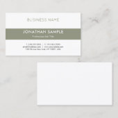 Modernes minimalistisches Design Elegant Schlicht Visitenkarte (Vorne/Hinten)