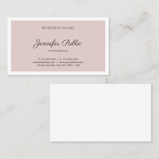 Modernes Minimalistisches Design Elegantes Schlich Visitenkarte (Vorne/Hinten)