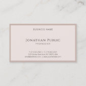 Modernes Minimalistisches Design Elegantes Templat Visitenkarte (Rückseite)