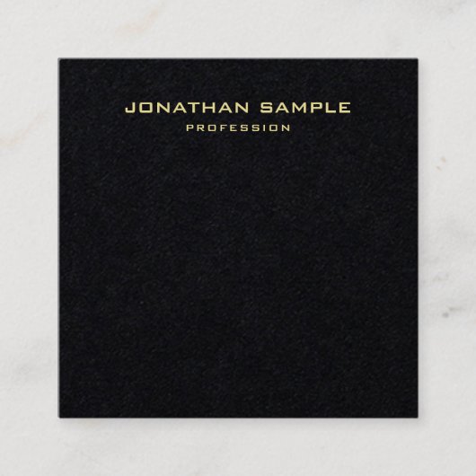 Modernes Minimalistisches Design Gold Name Modern Quadratische Visitenkarte (Vorderseite)
