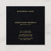 Modernes Minimalistisches Design Gold Name Modern Quadratische Visitenkarte (Rückseite)