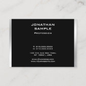 Modernes, Minimalistisches Design in Schwarz und S Visitenkarte (Rückseite)