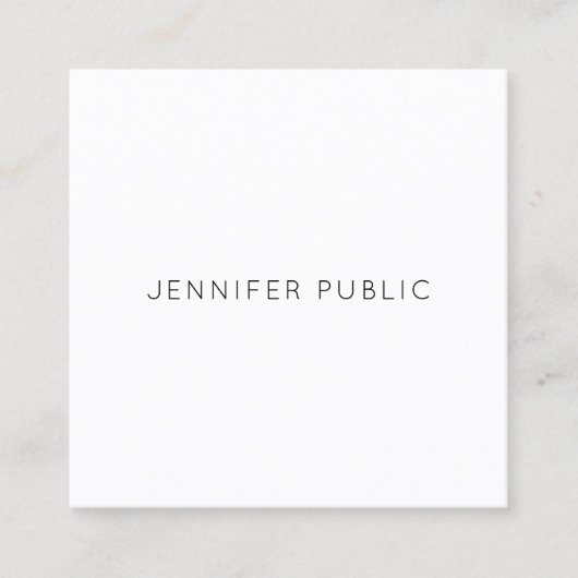 Modernes, Minimalistisches Design Quadratische Visitenkarte (Vorderseite)