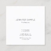 Modernes, Minimalistisches Design Quadratische Visitenkarte (Rückseite)