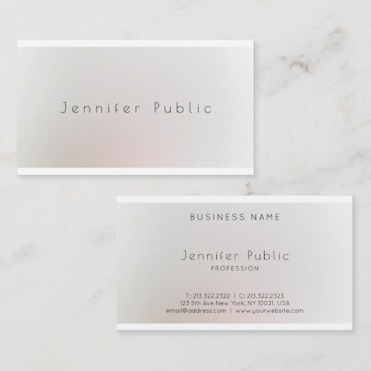 Modernes Minimalistisches Design Saubere Schlicht Visitenkarte (Vorne/Hinten)