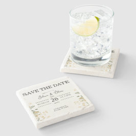 Modernes Minimalistisches Design Save the Date Steinuntersetzer