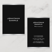 Modernes Minimalistisches Design, trendig schwarz Visitenkarte (Vorne/Hinten)