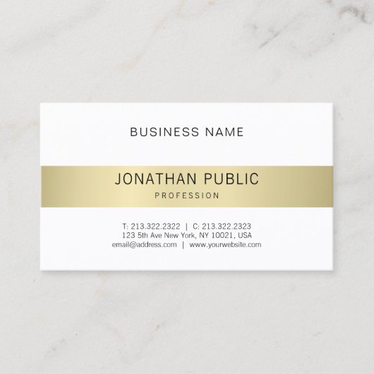 Modernes Minimalistisches Design Trendy Elegante S Visitenkarte (Vorderseite)