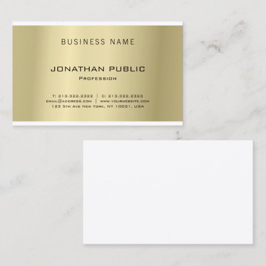 Modernes Minimalistisches Design Trendy Gold Schli Visitenkarte (Vorne/Hinten)