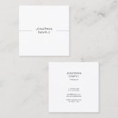 Modernes Minimalistisches Design Weiß Beruflich Sc Quadratische Visitenkarte (Vorne/Hinten)