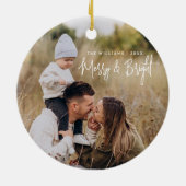 modernes minimalistisches doppelseitiges Foto Keramik Ornament (Hinten)