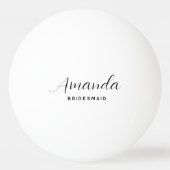 Modernes Minimalistisches Drehbuch Bachelorette Br Tischtennisball (Rückseite)