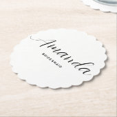 Modernes Minimalistisches Drehbuch Bachelorette Br Untersetzer (angewinkelt)