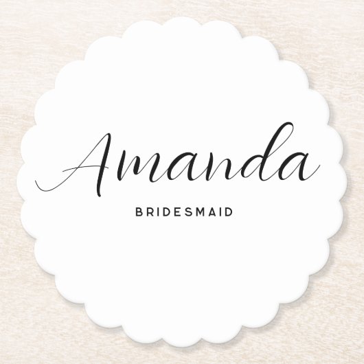 Modernes Minimalistisches Drehbuch Bachelorette Br Untersetzer (Vorderseite)