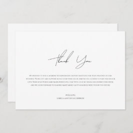 Modernes Minimalistisches Drehbuch-Flat Dankeschön Dankeskarte