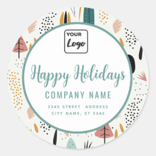 Modernes minimalistisches Drehbuch Happy Holidays  Runder Aufkleber