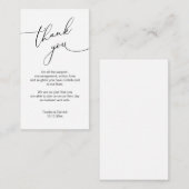 Modernes Minimalistisches Drehbuch, Hochzeit Danke Begleitkarte (Vorne/Hinten)