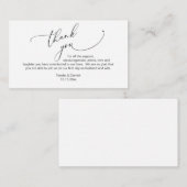 Modernes Minimalistisches Drehbuch, Hochzeit Danke Begleitkarte (Vorne/Hinten)