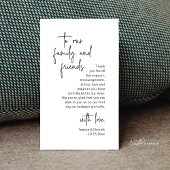 Modernes Minimalistisches Drehbuch, Hochzeit Danke Begleitkarte