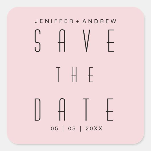 Modernes Minimalistisches Drehbuch Rosa Save the D Quadratischer Aufkleber (Vorderseite)