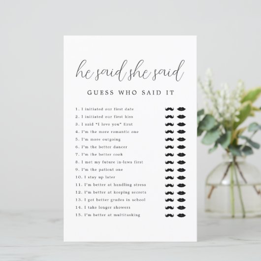 Modernes Minimalistisches Drehbuch sagte er sagte, (Stehend Vorderseite)