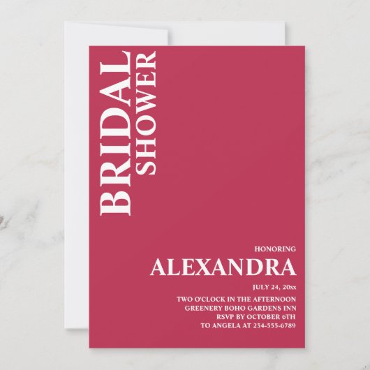 Modernes Minimalistisches Drehbuch Viva Magenta Br Einladung (Vorderseite)