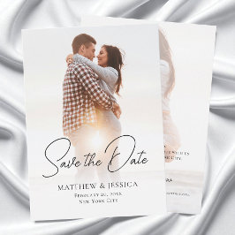 Modernes Minimalistisches Drehbuch Zwei Foto Elega Save The Date