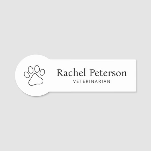 Modernes Minimalistisches Drucktiergerät Namensschild (Vorderseite)