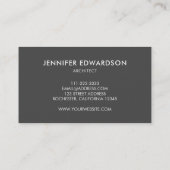 Modernes, minimalistisches, dunkelgrau beruflich visitenkarte (Rückseite)