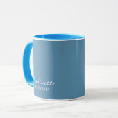 Modernes Minimalistisches Dusty Blue Bridesmaid Sc Tasse (Vorderseite Links)