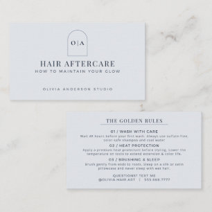 Modernes minimalistisches Dusty Blue-Haaraftercare Visitenkarte