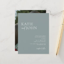 Modernes Minimalistisches Dusty Blue Wedding Foto