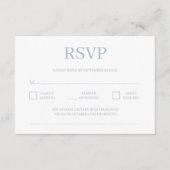 Modernes Minimalistisches Dusty Blue Wedding RSVP Begleitkarte (Vorderseite)