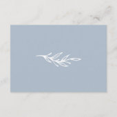 Modernes Minimalistisches Dusty Blue Wedding RSVP Begleitkarte (Rückseite)