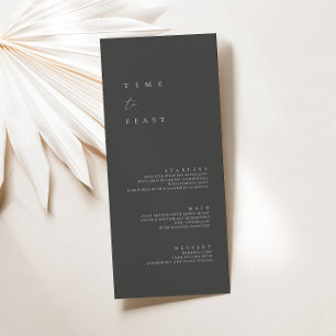 Modernes Minimalistisches Dusty Gray Wedding Flat  Menükarte