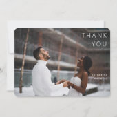 Modernes Minimalistisches Dusty Rose Wedding Foto  Dankeskarte (Vorderseite)