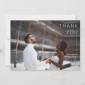 Modernes Minimalistisches Dusty Rose Wedding Foto  Dankeskarte (Vorderseite)