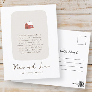 Modernes Minimalistisches Echtzeit-Anwesen Feiertagspostkarte