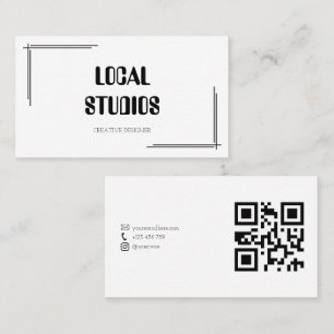 Modernes minimalistisches Eckrahmen-QR-Code Visitenkarte