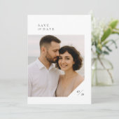 Modernes Minimalistisches Ein-Foto Save the Date (Stehend Vorderseite)